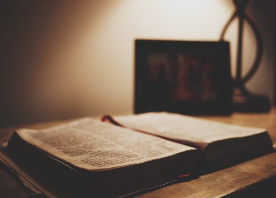 white book on table